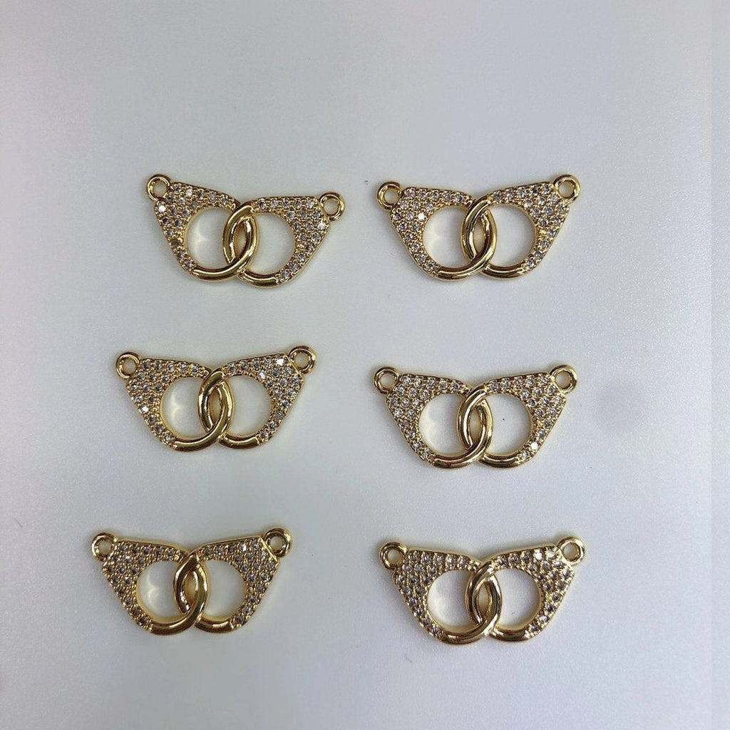 Hand Cuff Love Valentines Gold Cubic Zirconia Centre Pcs Women Bulk