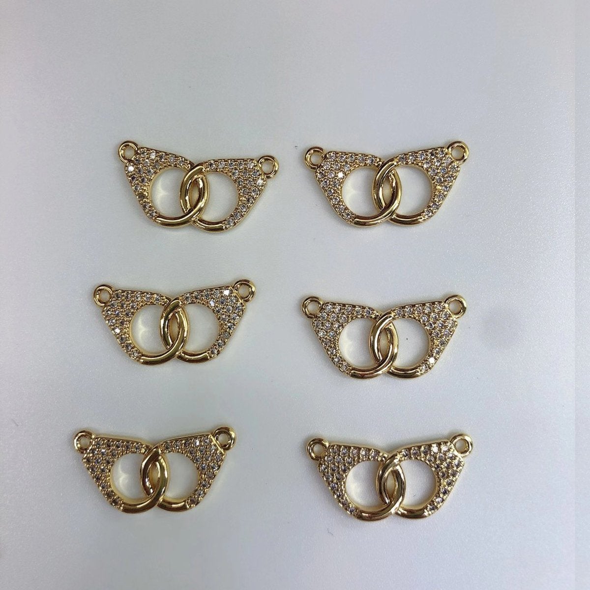 Hand Cuff Love Valentines Gold Cubic Zirconia Centre Pcs Women Bulk