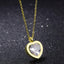 Heart Bezel Set Dainty Solitaire CZ Gold Pendant Necklace Chain Bulk