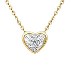 Love Heart Solitaire CZ 18K Gold Pendant Necklace Chain Bulk