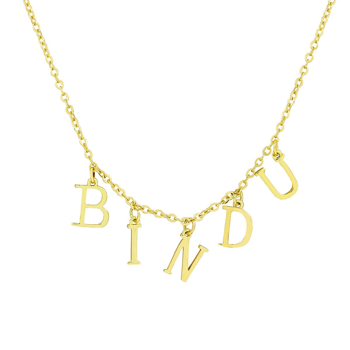 Slim 18K Gold Customized Initial Letter Choker Pendant Necklace For Women Main image