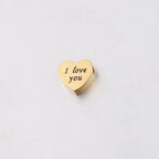 Glossy Heart Love Dainty 18K Gold Engrave Pendant Chain for Women