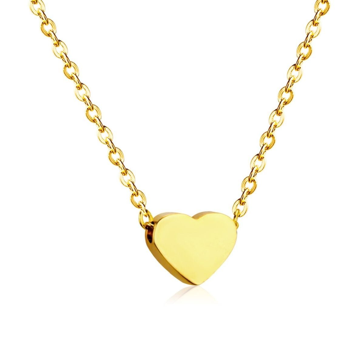 Glossy Heart Love Dainty 18K Gold Pendant Necklace Chain Women Bulk
