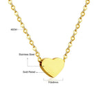 Glossy Heart Love Dainty 18K Gold Pendant Necklace Chain Women Bulk