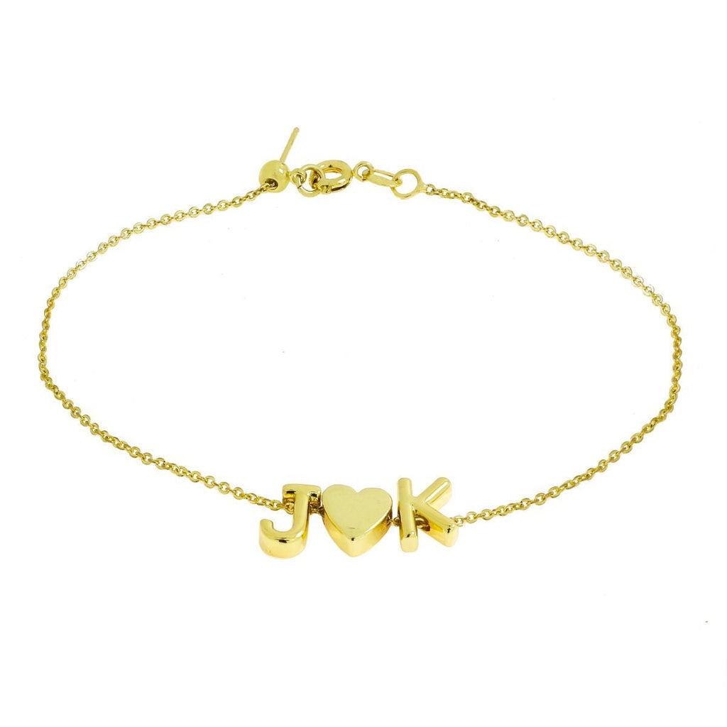 Gold Chain Alphabet Initial Letter Bracelet Women Bulk