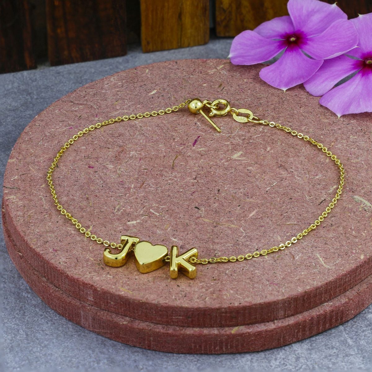 Gold Chain Alphabet Initial Letter Bracelet Women Bulk Main image