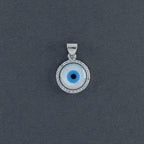 Evil Eye Mother Of Pearl Zirconia Silver Pendant Charm Bulk