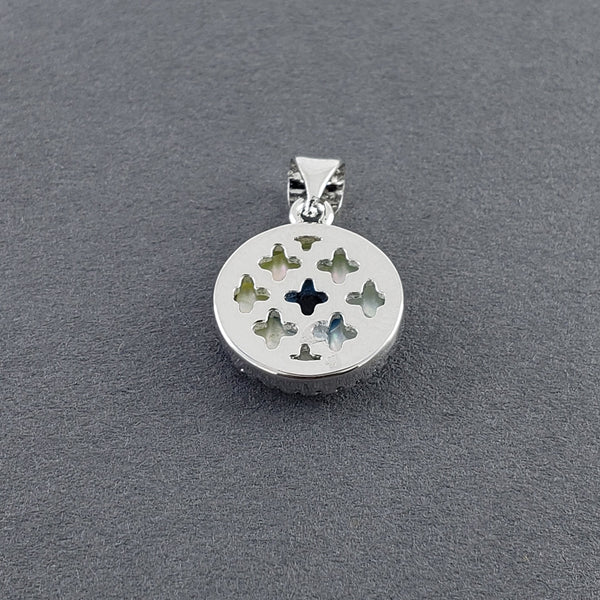 Evil Eye Mother Of Pearl Zirconia Silver Pendant Charm Bulk Secondary image