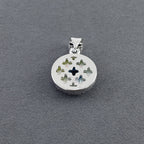 Evil Eye Mother Of Pearl Zirconia Silver Pendant Charm Bulk