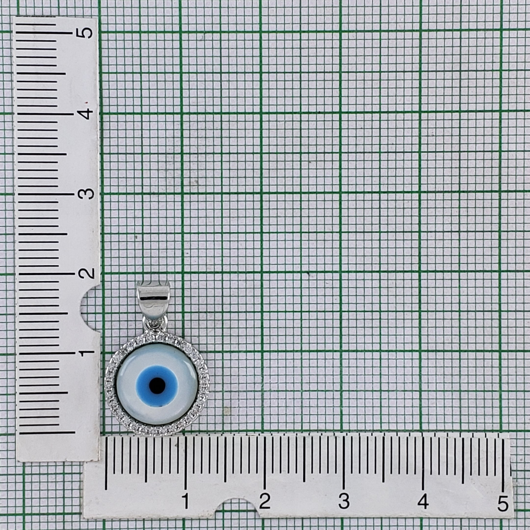 Evil Eye Mother Of Pearl Zirconia Silver Pendant Charm Bulk