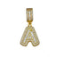 Large Chunky Baguette CZ Letters Initial Alphabets Pendant Bulk