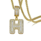 CZ Crystal Gold Initial Alphabet Letter A Necklace Pendant Chain Bulk
