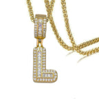 CZ Crystal Gold Initial Alphabet Letter A Necklace Pendant Chain Bulk