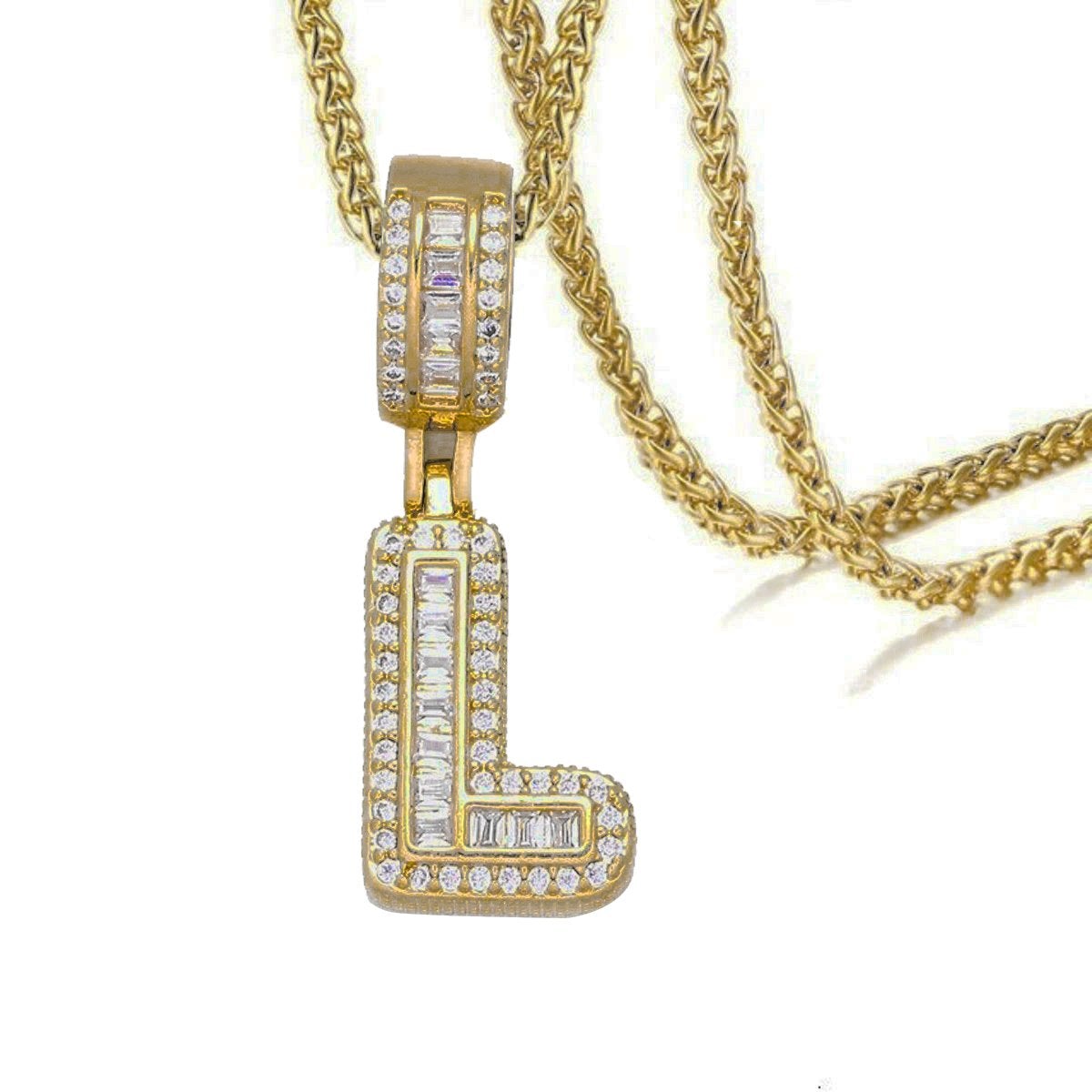 CZ Crystal Gold Initial Alphabet Letter A Necklace Pendant Chain Bulk
