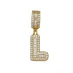 Large Chunky Baguette CZ Letters Initial Alphabets Pendant Bulk