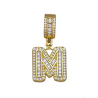 Large Chunky Baguette CZ Letters Initial Alphabets Pendant Bulk