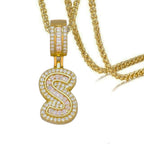 CZ Crystal Gold Initial Alphabet Letter A Necklace Pendant Chain Bulk