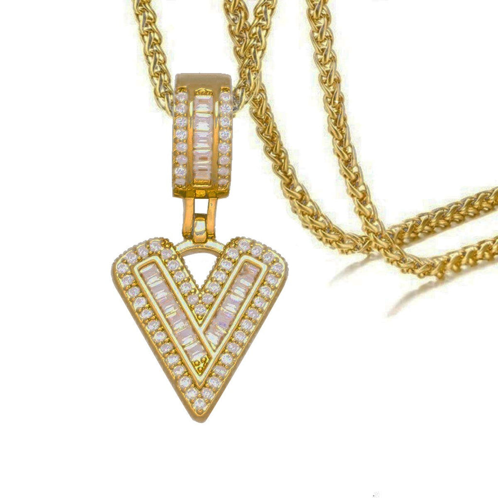 CZ Crystal Gold Initial Alphabet Letter A Necklace Pendant Chain Bulk