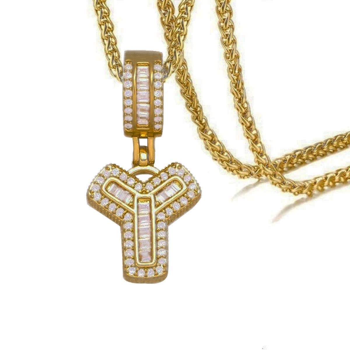CZ Crystal Gold Initial Alphabet Letter A Necklace Pendant Chain Bulk