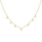 Round American Diamond Charm Gold Necklace Chain For Women Bulk