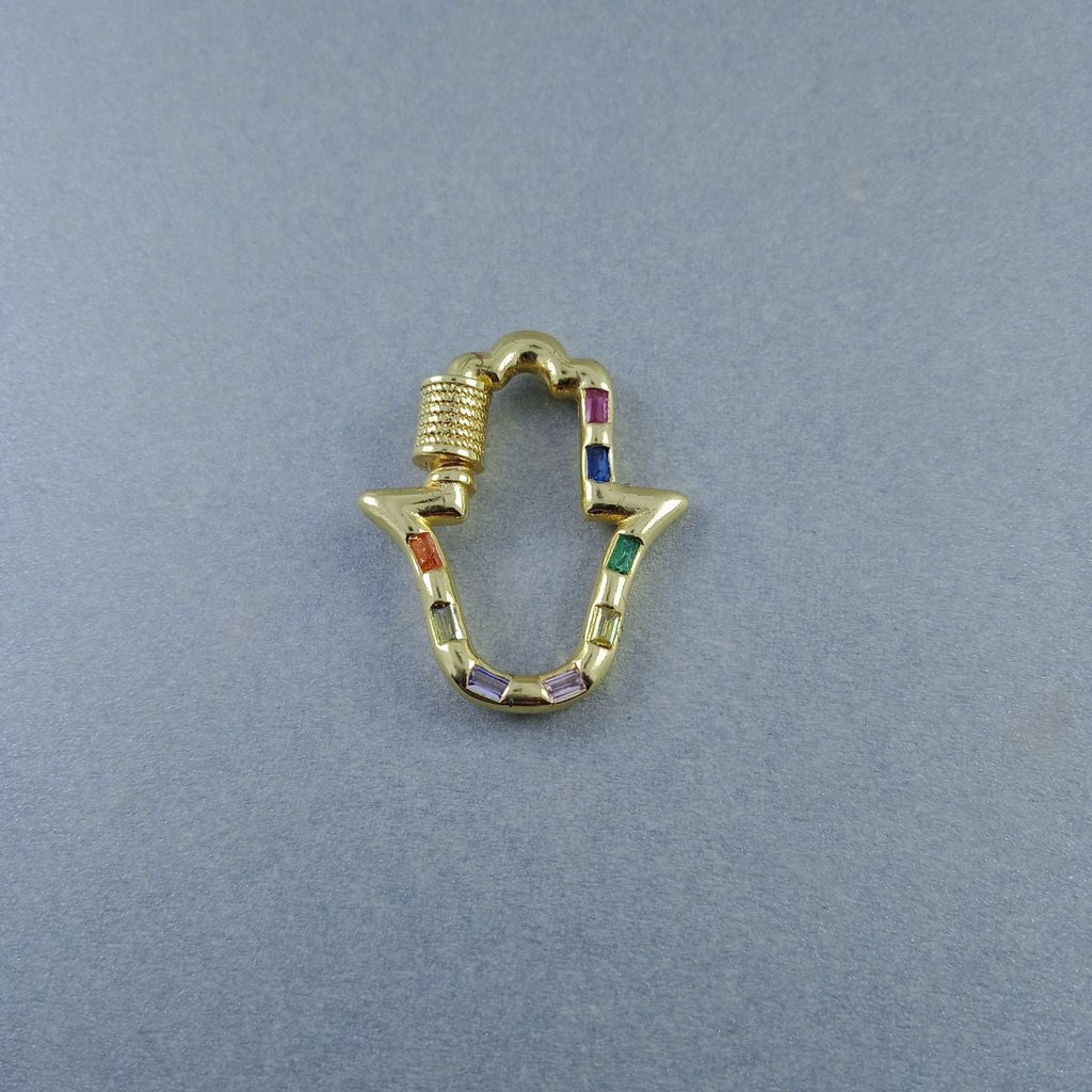 Rainbow Hamsa Gold Copper Charm For Women Bulk