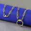 Multi Colour Round Gold 17" Links Chain Clasp Pendant Necklace Bulk
