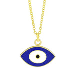 Oval Blue Turkish Evil Eye Nazariya Pendant Chain Necklace Women Bulk