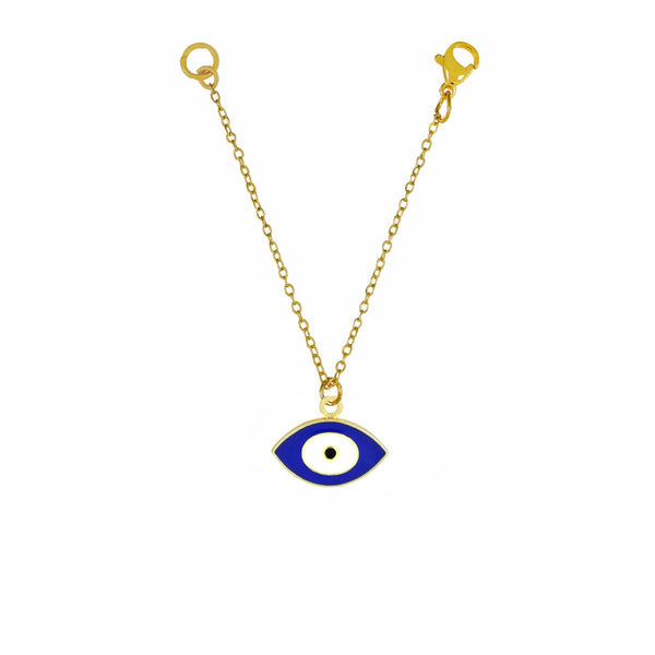 Oval Blue Turkish Evil Eye Nazariya Slim Link Chain Watch Charm Bulk Secondary image
