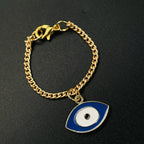 Oval Blue Turkish Evil Eye Nazariya Slim Link Chain Watch Charm Bulk
