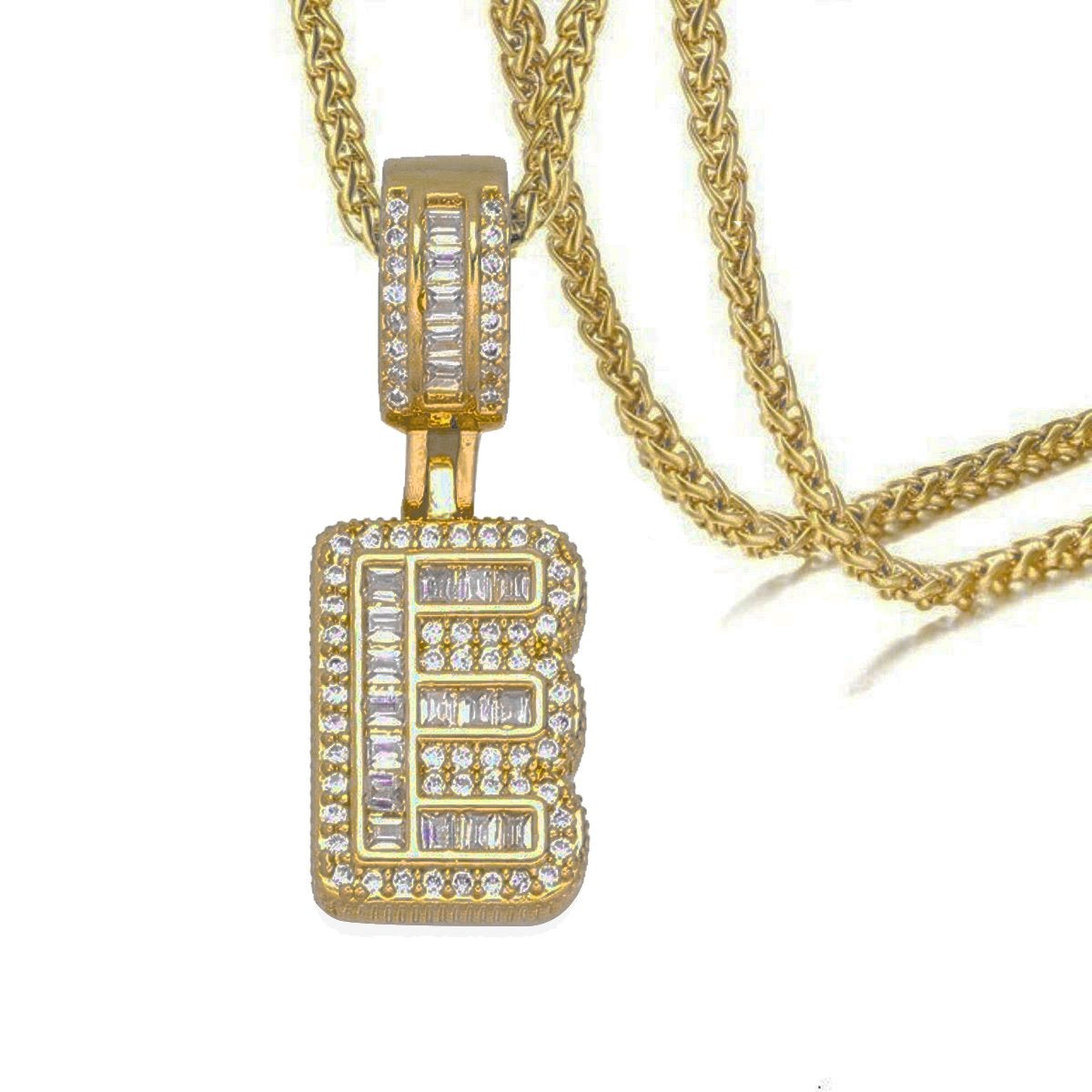 CZ Crystal Gold Initial Alphabet Letter A Necklace Pendant Chain Bulk