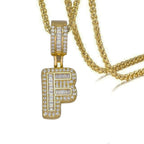 CZ Crystal Gold Initial Alphabet Letter A Necklace Pendant Chain Bulk