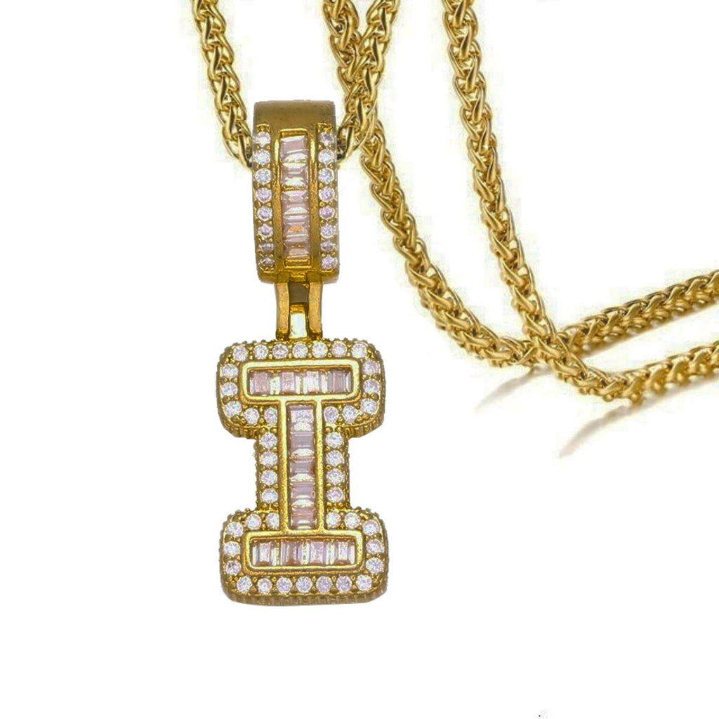 CZ Crystal Gold Initial Alphabet Letter A Necklace Pendant Chain Bulk