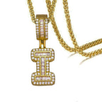 CZ Crystal Gold Initial Alphabet Letter A Necklace Pendant Chain Bulk