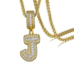 CZ Crystal Gold Initial Alphabet Letter A Necklace Pendant Chain Bulk