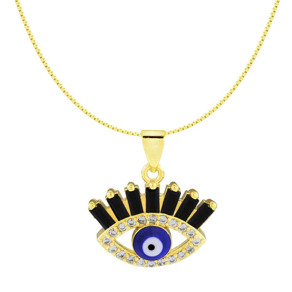Black Blue Evil Eye Necklace Pendant Chain Bulk Secondary image
