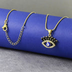 Black Blue Evil Eye Necklace Pendant Chain Bulk
