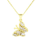 Butterfly Gold Baguette Necklace Pendant Chain Bulk