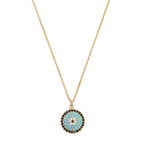Turkish Evil Eye Blue Black Gold CZ Pendant Chain Necklace Bulk