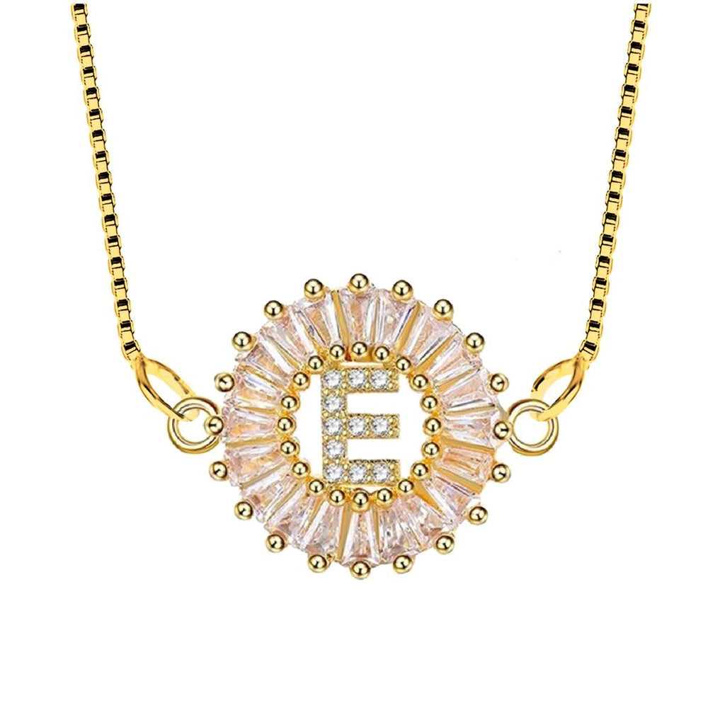 CZ Gold Initial Alphabet Letter B Necklace Pendant Chain Bulk