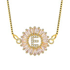 CZ Gold Initial Alphabet Letter B Necklace Pendant Chain Bulk
