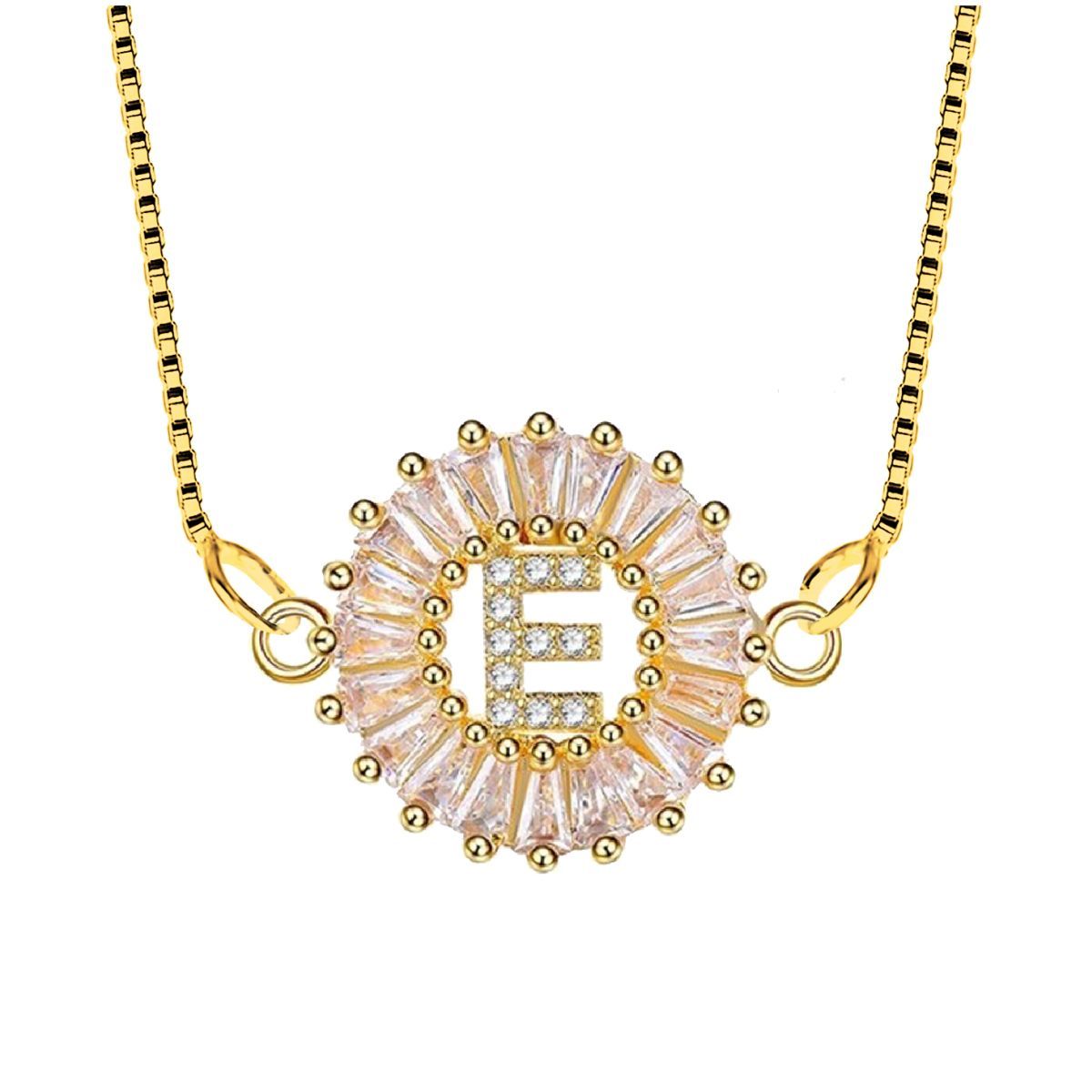 CZ Gold Initial Alphabet Letter B Necklace Pendant Chain Bulk