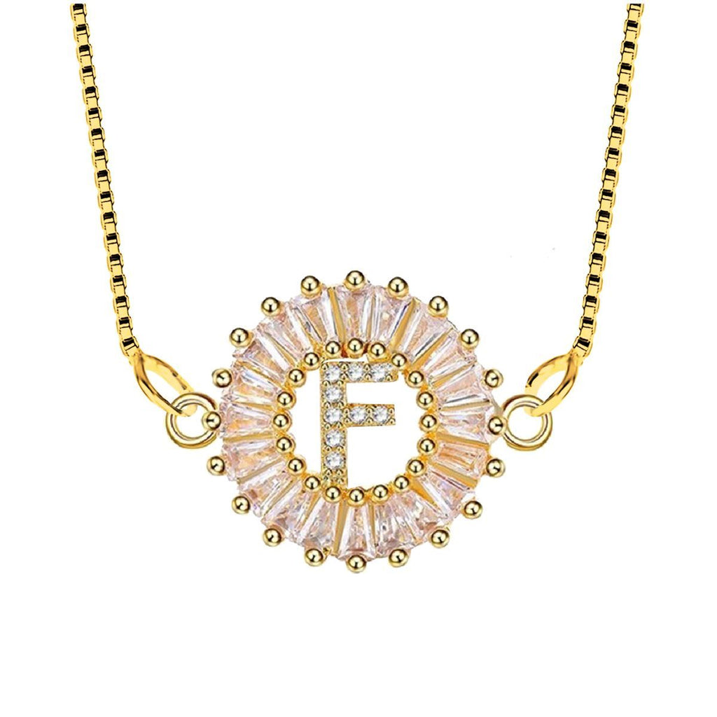 CZ Gold Initial Alphabet Letter B Necklace Pendant Chain Bulk