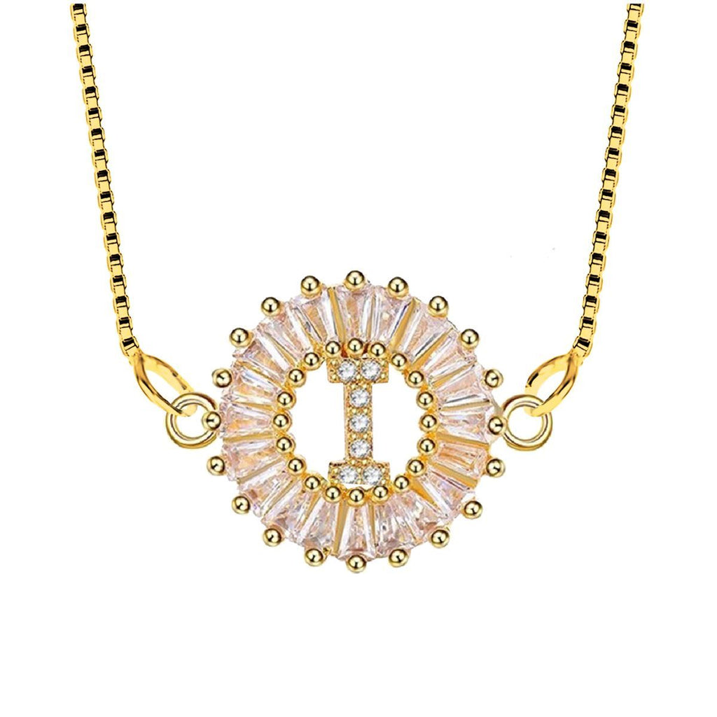 CZ Gold Initial Alphabet Letter B Necklace Pendant Chain Bulk