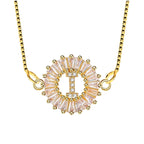 CZ Gold Initial Alphabet Letter B Necklace Pendant Chain Bulk