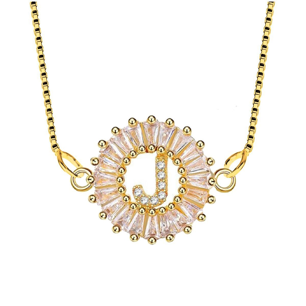 CZ Gold Initial Alphabet Letter B Necklace Pendant Chain Bulk