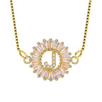 CZ Gold Initial Alphabet Letter B Necklace Pendant Chain Bulk