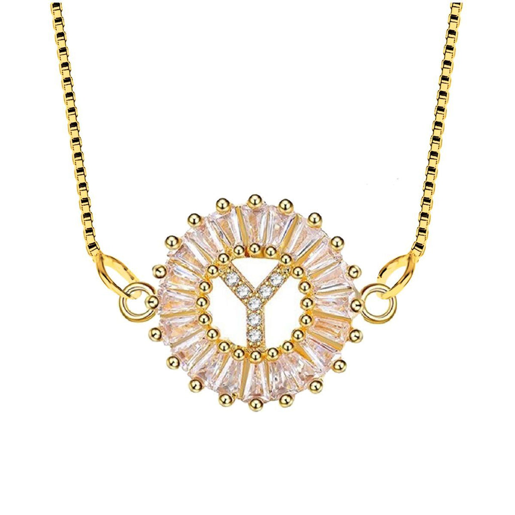 CZ Gold Initial Alphabet Letter B Necklace Pendant Chain Bulk