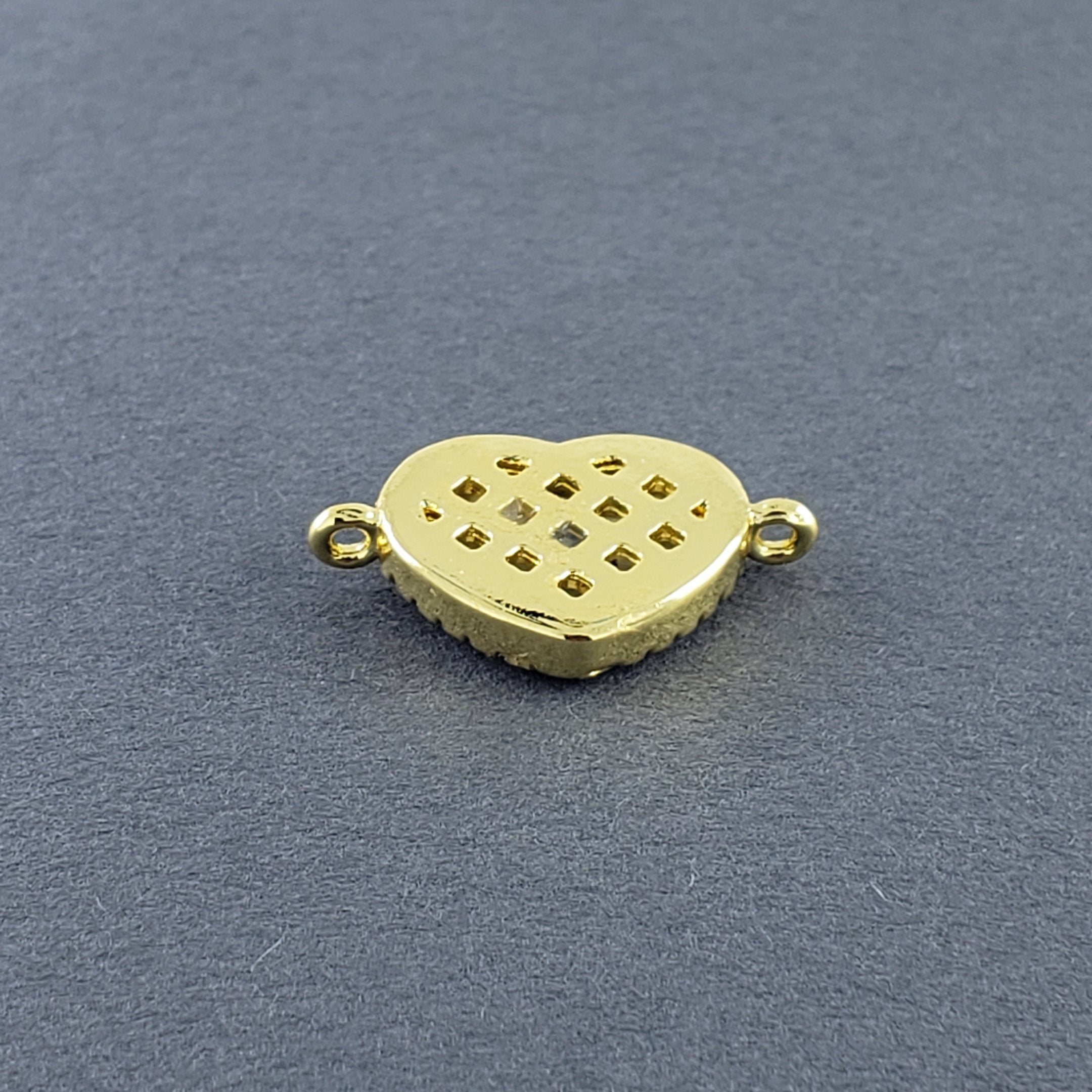 Heart Evil Eye Nazariya White Gold CZ Charm Centre Pcs Bulk