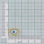 Heart Evil Eye Nazariya White Gold CZ Charm Centre Pcs Bulk