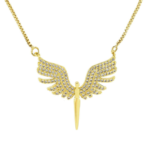 Butterfly Gold American Diamond Necklace Pendant Chain Bulk Secondary image